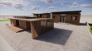 3D model Public Restroom Building -B4
