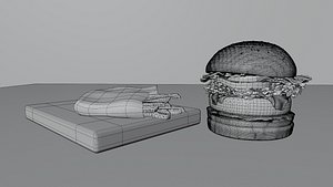 Handcrafted Crispy Cheeseburguer with French Fries