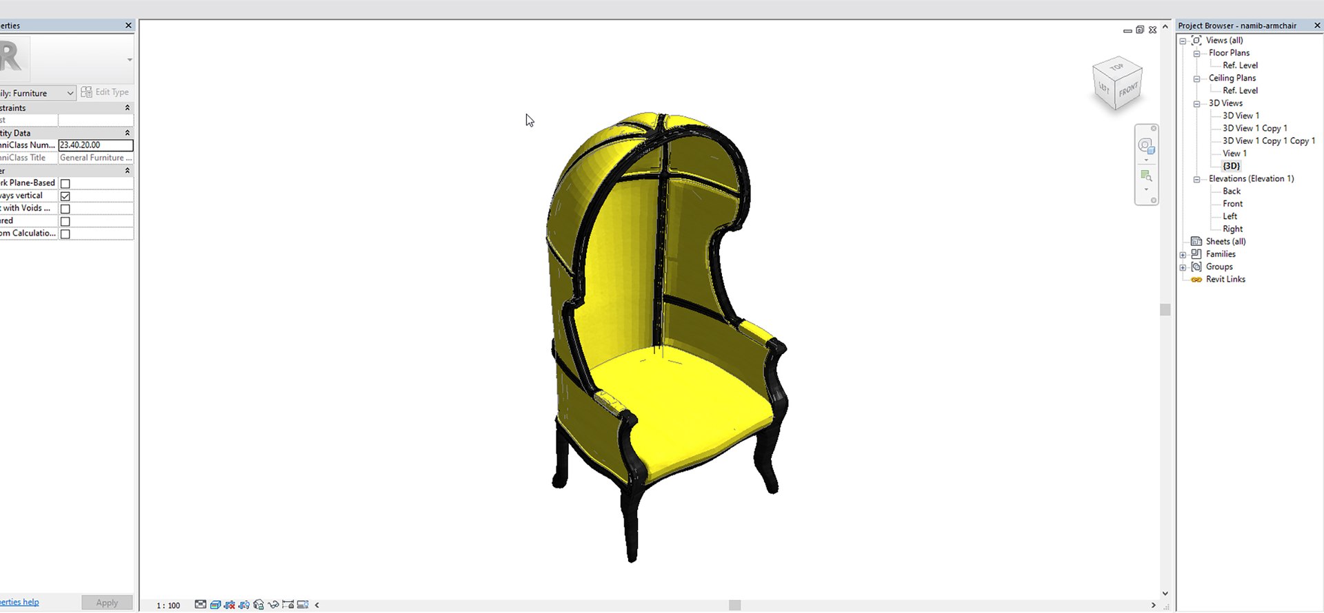 Namib Armchair Chair Classic 3D Model - TurboSquid 1633533