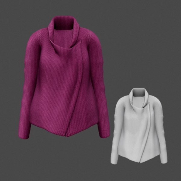 3d sweater purple model