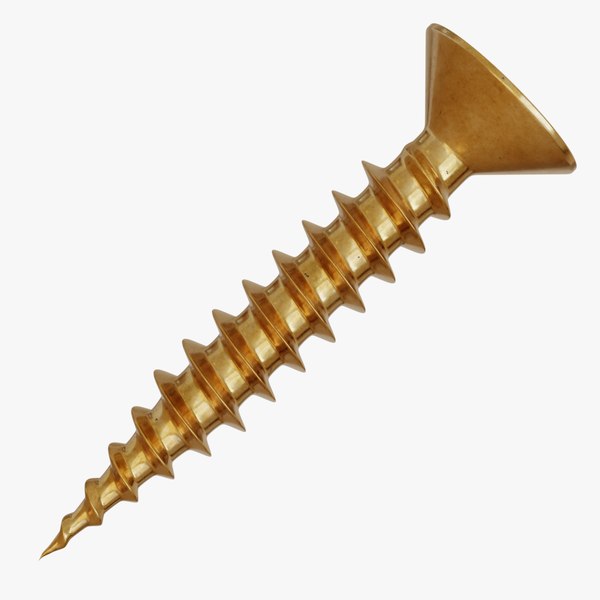 brass 10 gauge wood screw 3D model