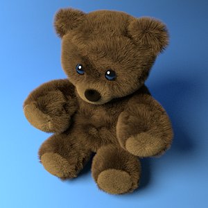 3D high-poly teddy bear model