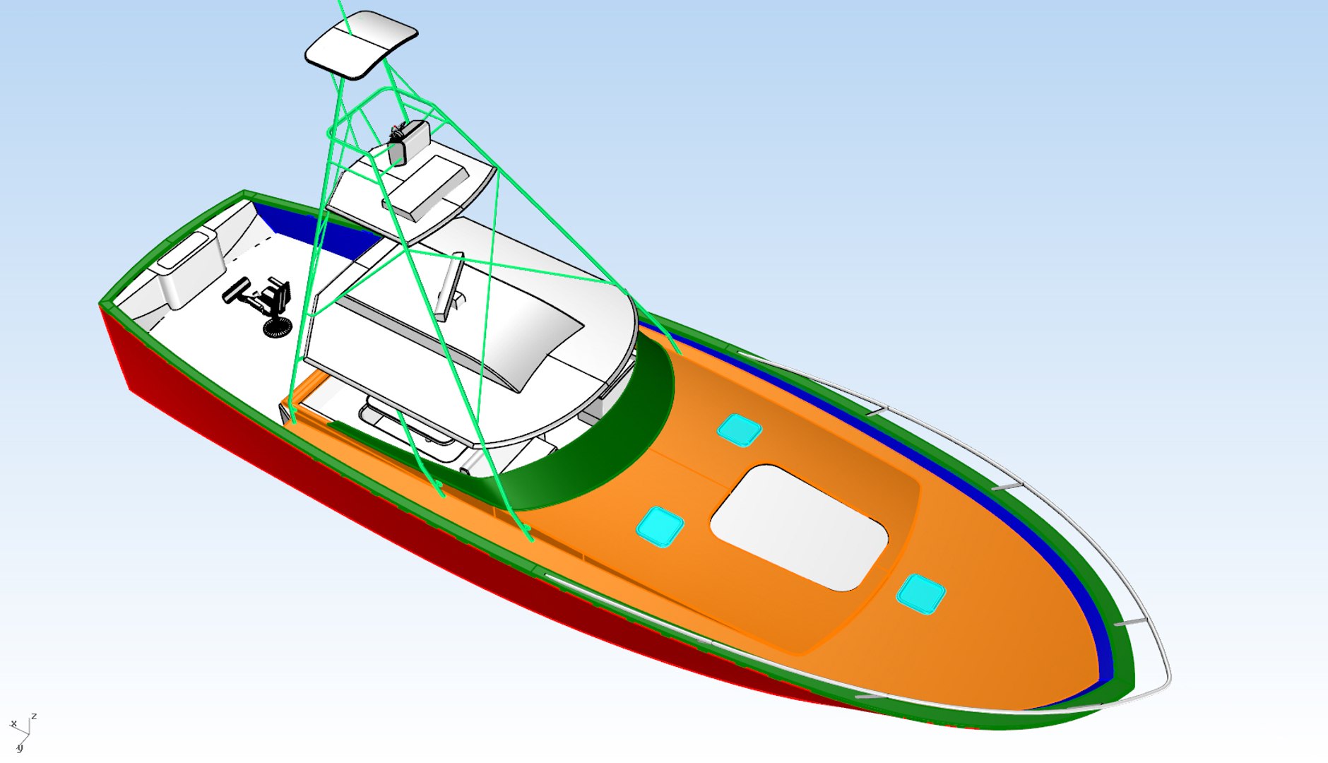 3d Model Sport Fishing Boat