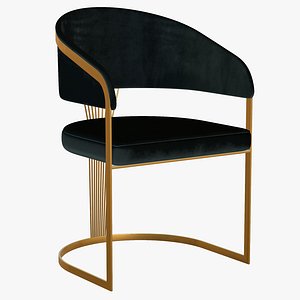 3D model Dining Chair Gold Luxury