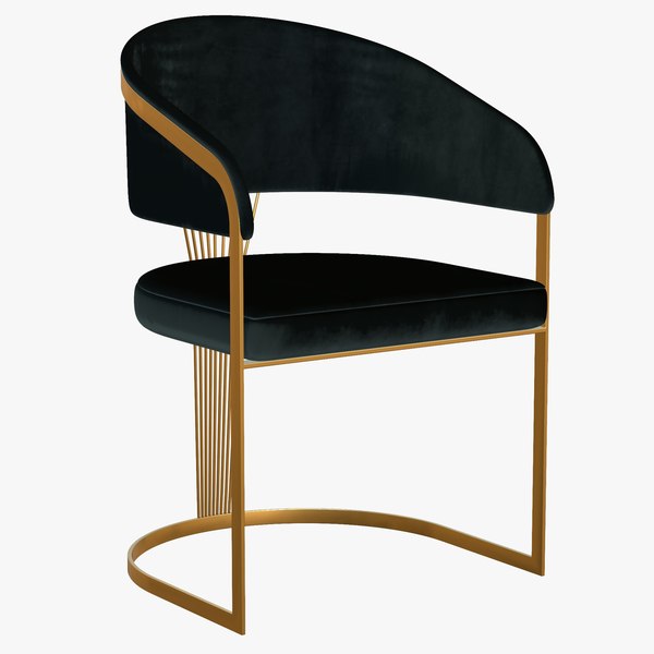 3D model Dining Chair Gold Luxury