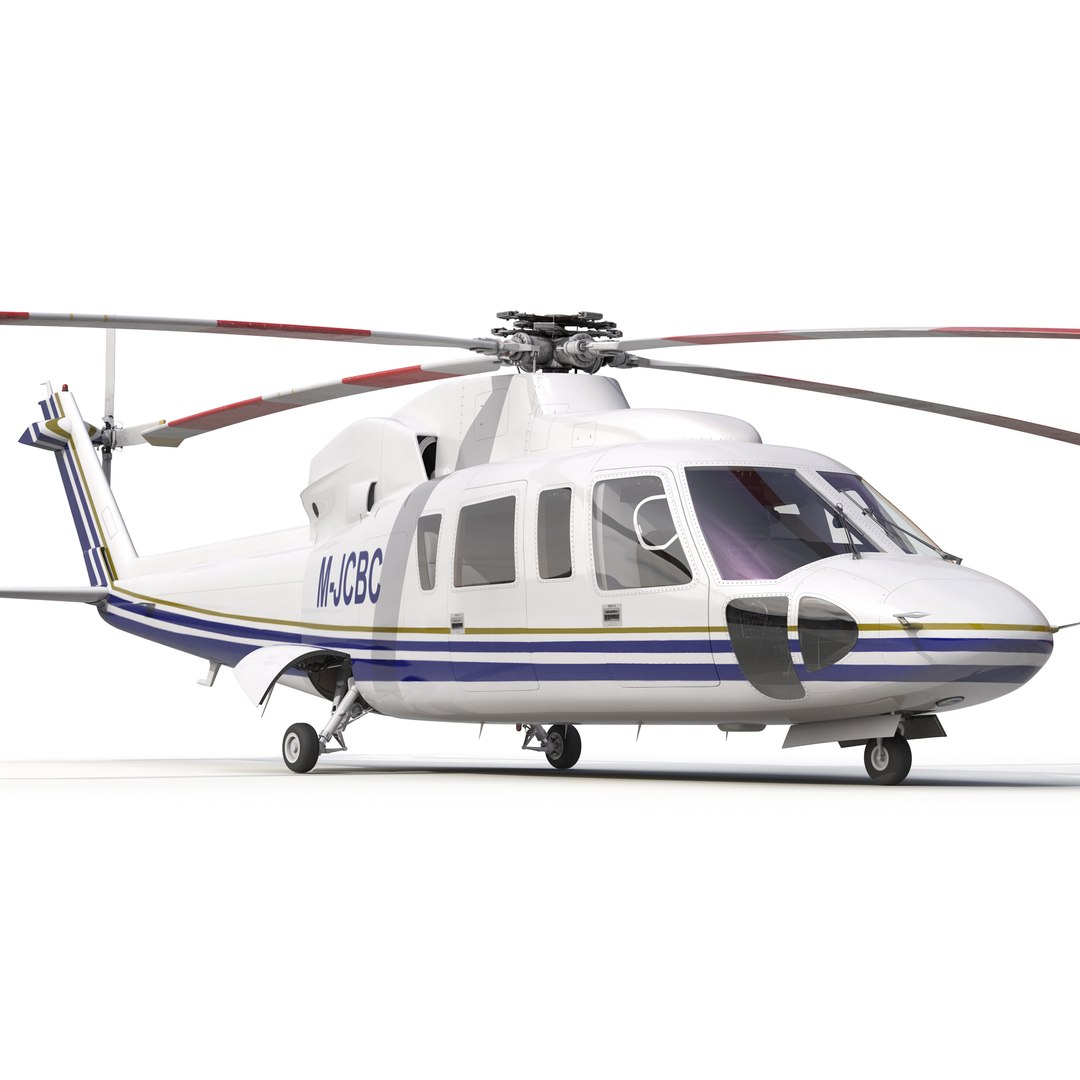 Helicopter Sikorsky s76 3D model preview
