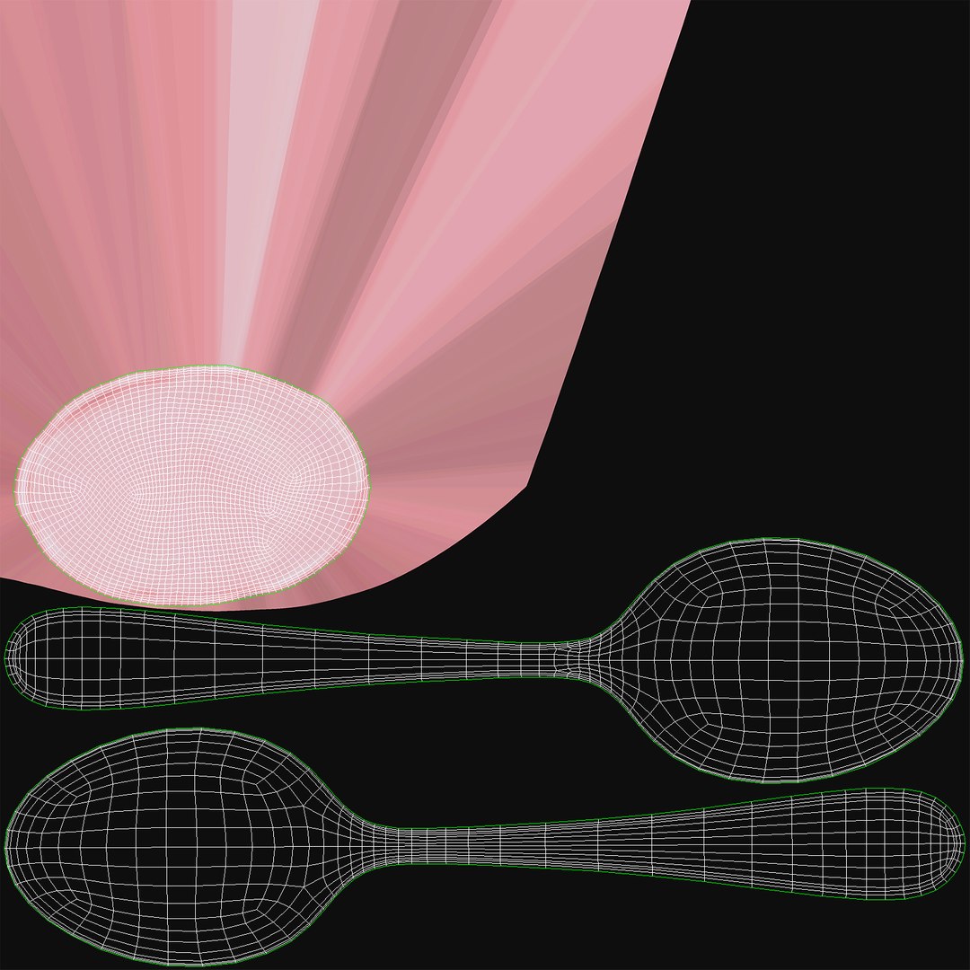Metal spoon cream pink 3D model - TurboSquid 1424388