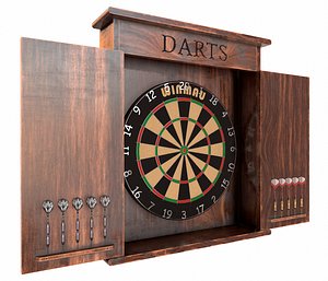 3D dartboard cabinet model