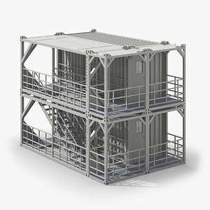 Industrial Two-Level Access Platform Gray 3D model