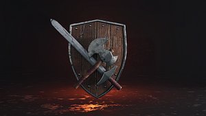 set weapon shield 3D model