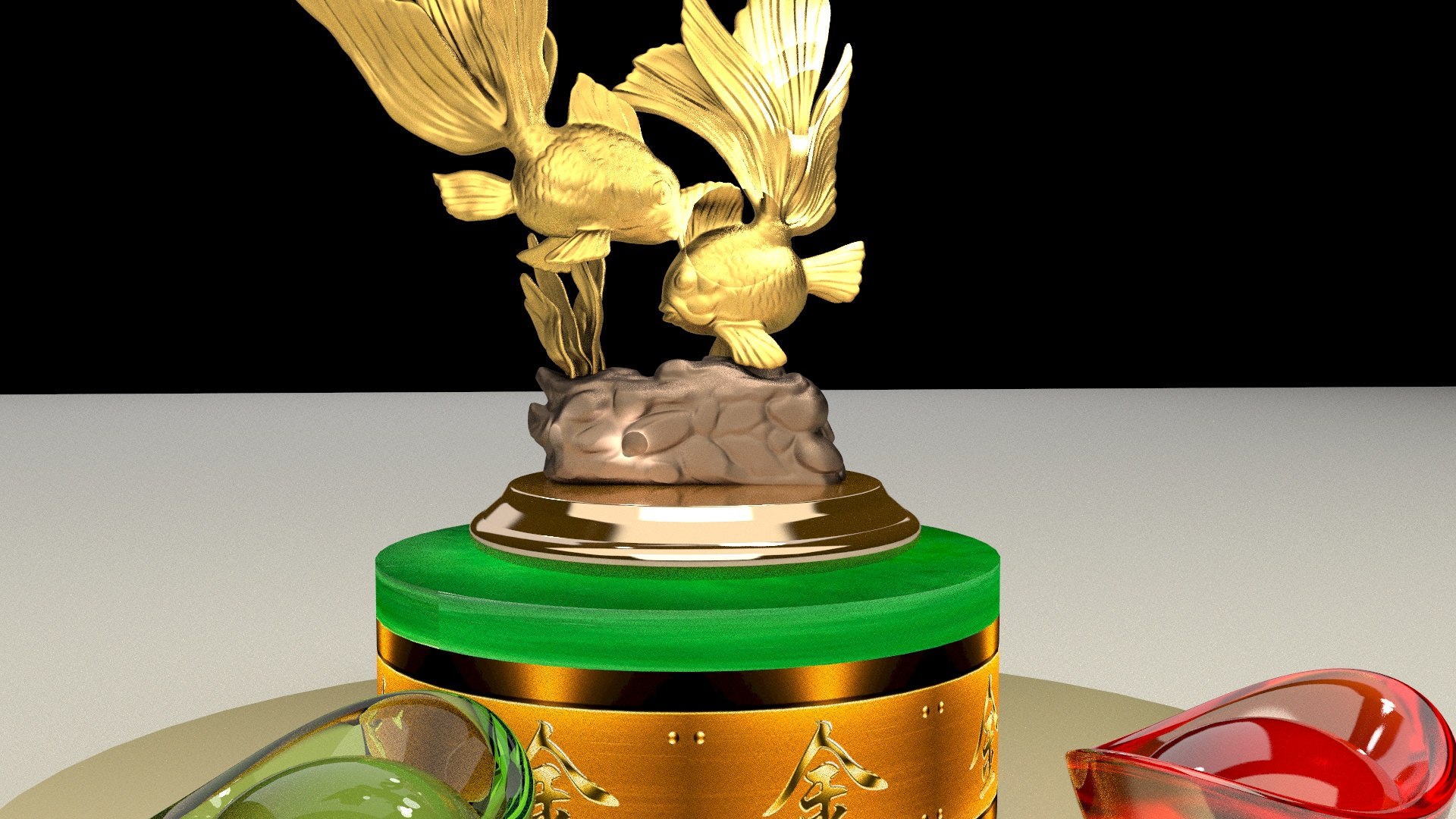 3D Chinese gold IngotYuan Bao led light fish - TurboSquid 2118137