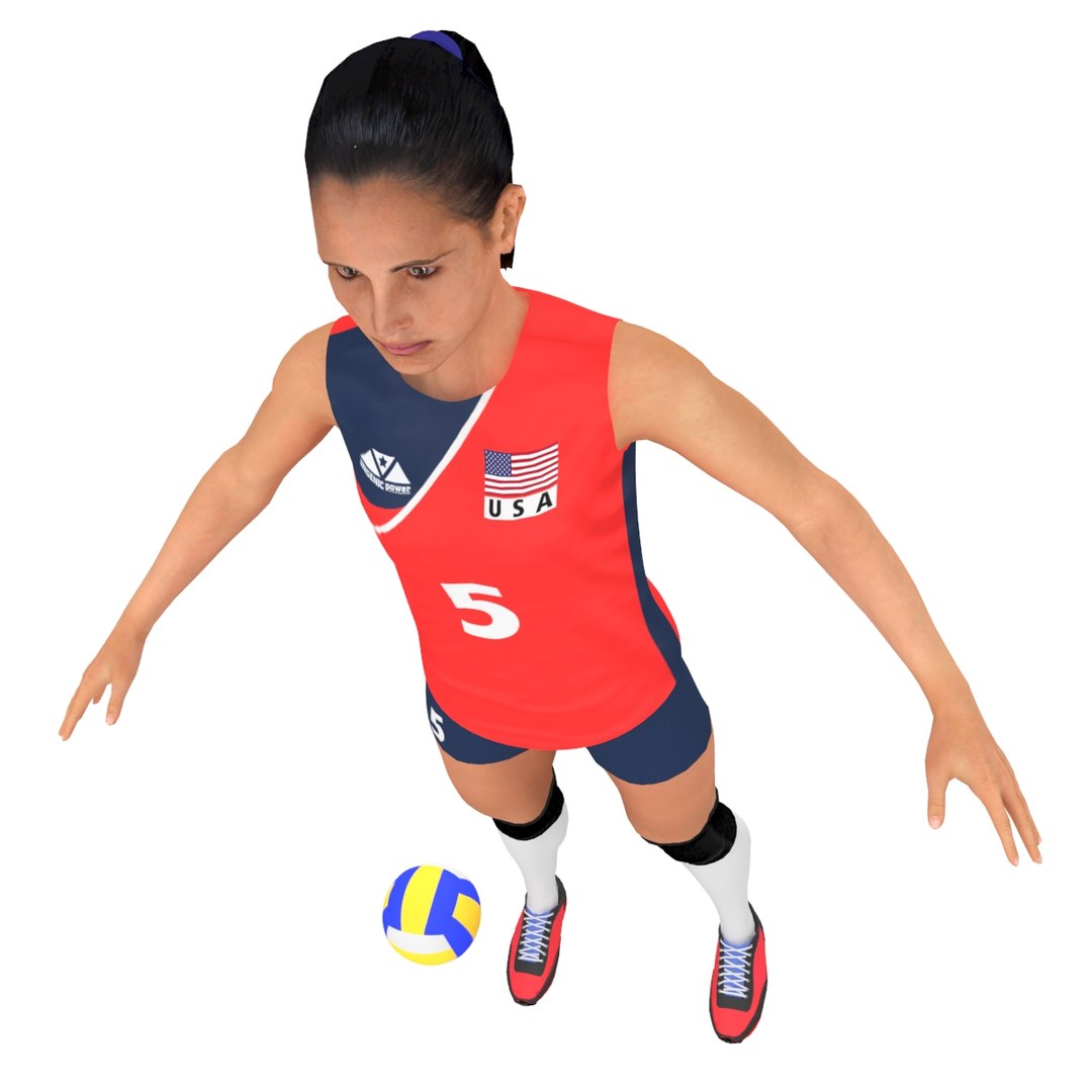 3D Model Female Volleyball Player Ball TurboSquid 1307822