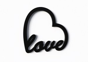 3D Heart Shaped Love Wall Decor model
