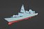 Destroyer TYPE 45 Low-Poly modèle 3D modèle 3D