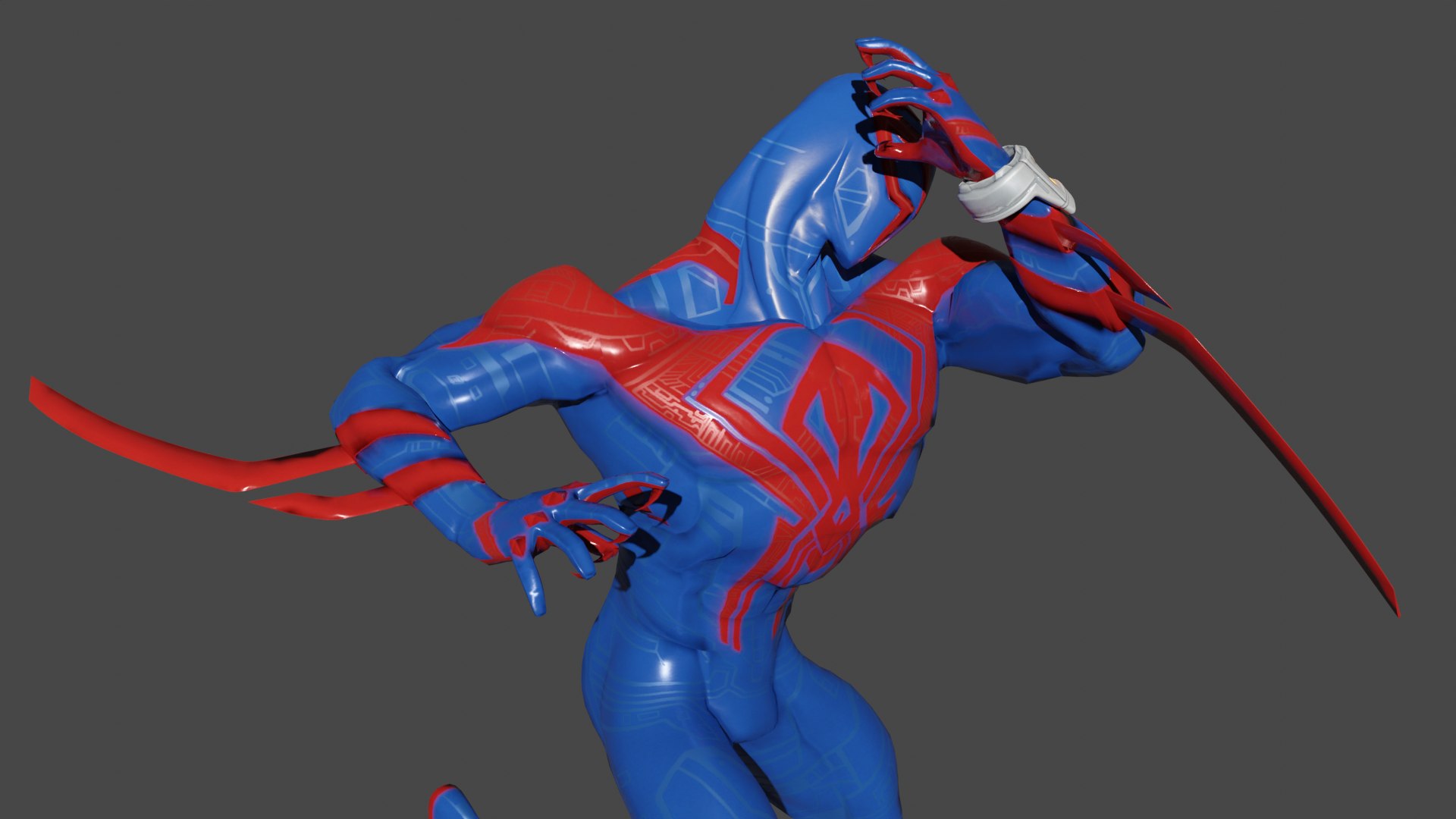 Spider Man 2099 low-poly 3D model https://p.turbosquid.com/ts-thumb/wy/2LQSiX/fQ/50001/png/1773070440/1920x1080/fit_q87/1d76f419a95a242991f330585a3a83e9d2533d25/50001.jpg