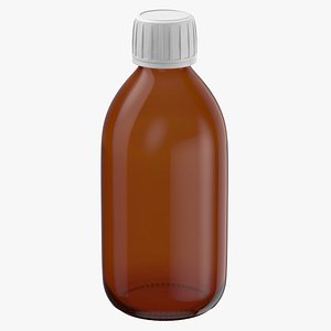 3D Glass Syrup Bottle 300ml model