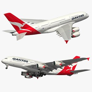 3D airbus qantas airlines model
