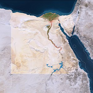 3D model Egypt Map - 23K Realistic Satellite Terrain - Elevation
