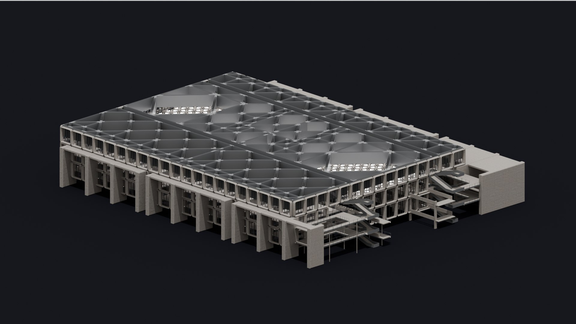 Brutalistischer Industrie-Podiumsbau 12 3D-Modell - TurboSquid 2545346