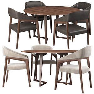 3D model lara chair twist table