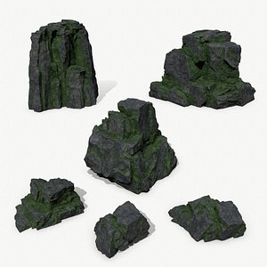 3D model Mossy Rock Set