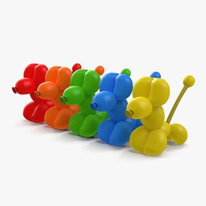 Balloon Poodles 3D Models Set