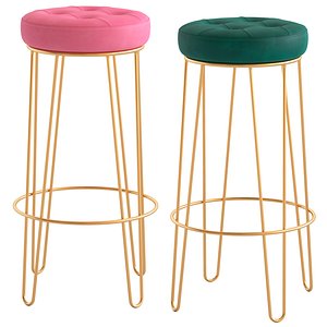 3D Cult Furniture Delta Hairpin Bar Stool