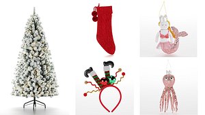 set of christmas toys model