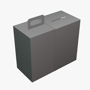 Tall Square Carry Handle Box - Geometry Only No Textures No Materials 3D