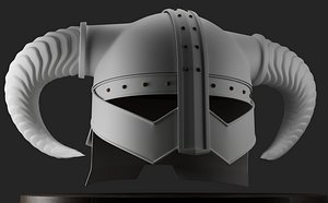 Fantasy Viking Horned Helmet 3D Model Norse Warrior Armor 3D