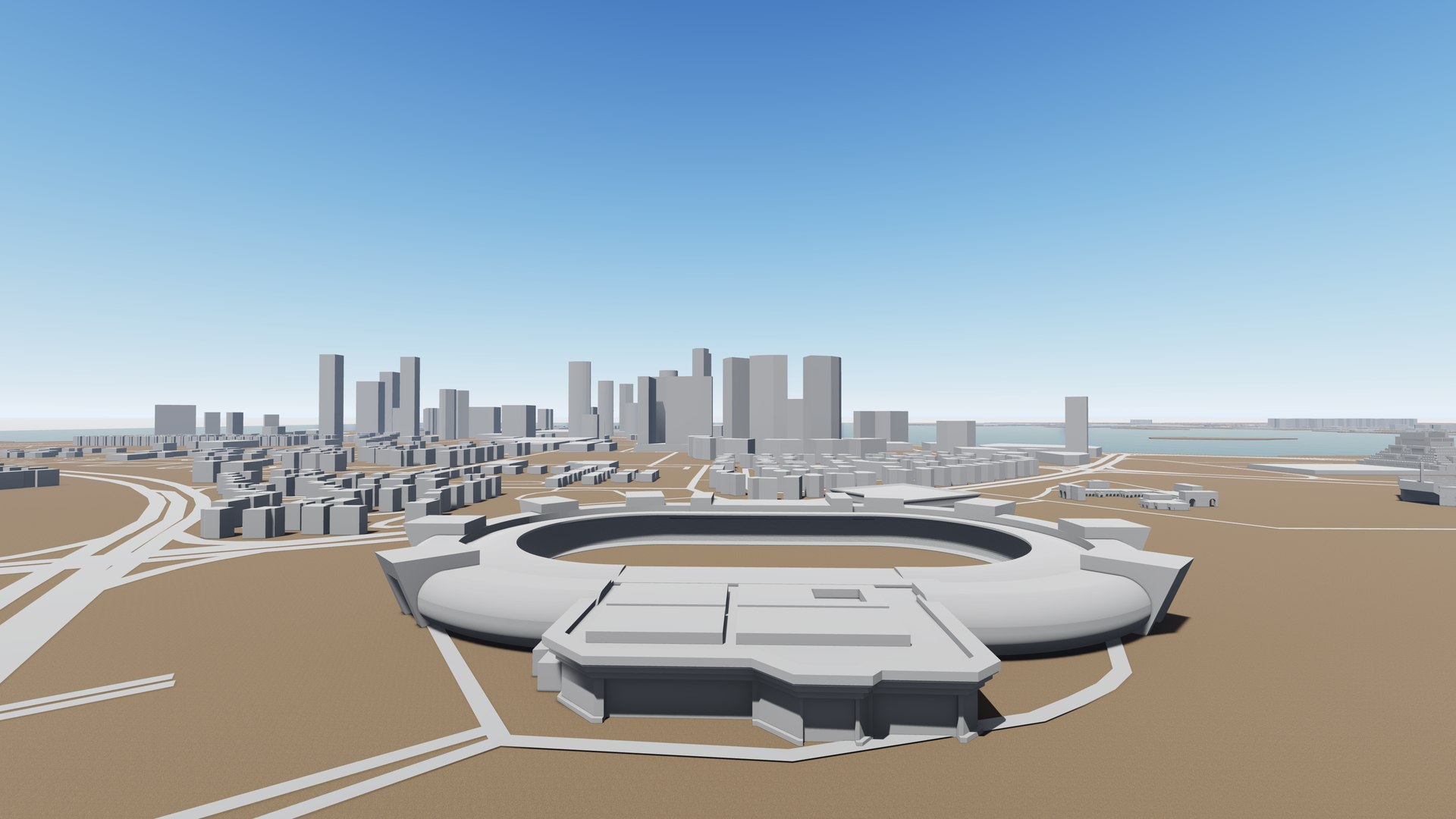 Mapa de ruas da cidade em 3D do Catar Modelo 3D $199 - .3ds .fbx