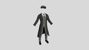 Gentleman Outfit 01 Dark Gray - Character Design Fashion model