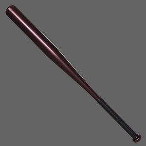 3D PBR Baseball Bat Moderate Red