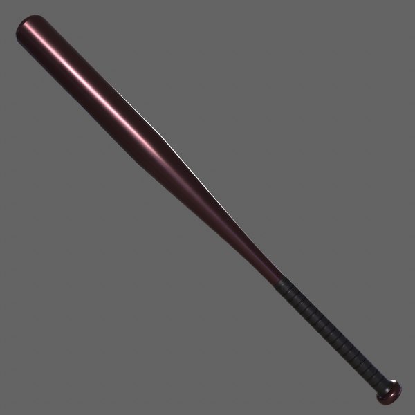 3D PBR Baseball Bat Moderate Red - TurboSquid 1721186