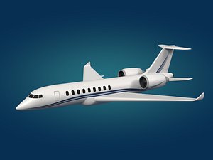Generic Private Jet -- Airplane -- Airliner -- LowPoly