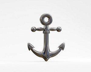 3D Metallic Ship Anchor model