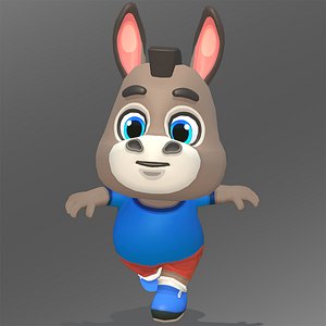 Donkey Mule Animated Rigged