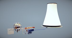 3D nuclear power plant interior