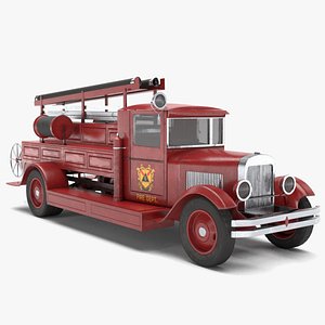 3D old firetruck model
