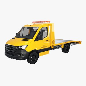 3D model Mercedes Sprinter Car Transporter  Flatbed Tow Truck