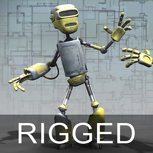 robot droid rig 3d model
