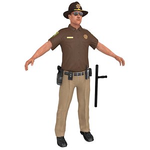 sheriff man gun 3D model