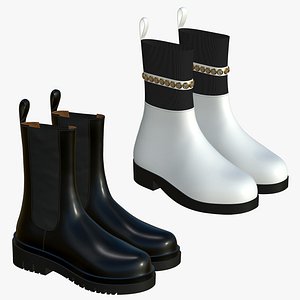 Realistic Leather Boots V58 3D