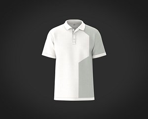 3D Mens polo shirt with contrast color mesh