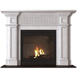 3D Marble Fireplace modern ArtDeco model