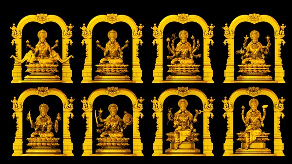3D God Ashtalakshmi lakshmi models