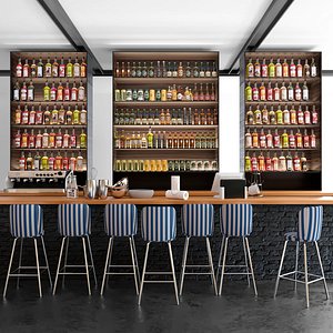 3D bars restaurants model