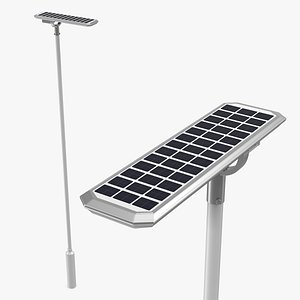Solar Garden Light Post with Integrated Battery