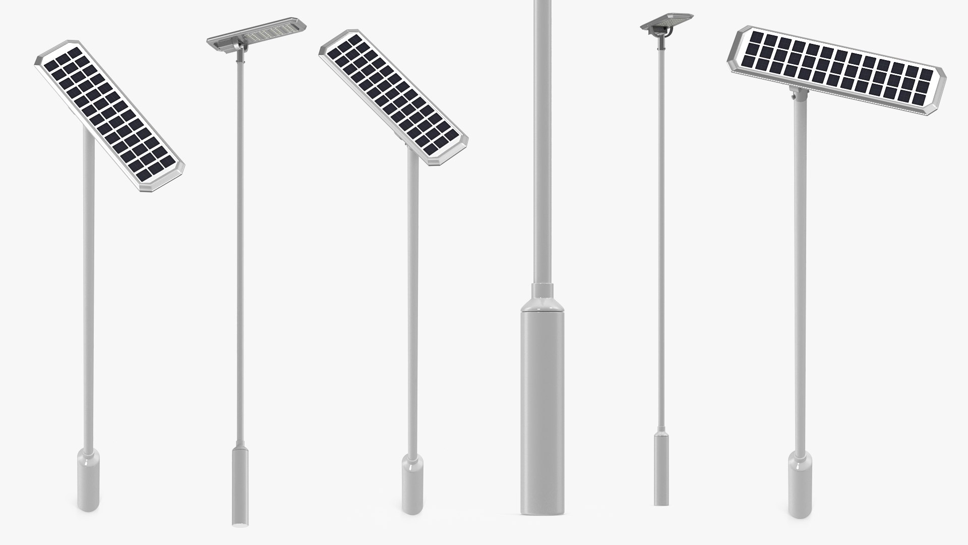 Solar Garden Light Post with Integrated Battery 3D model preview