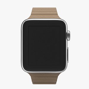 Apple Watch 38mm Magnetic Closure Brown Leather Loop 3D Model